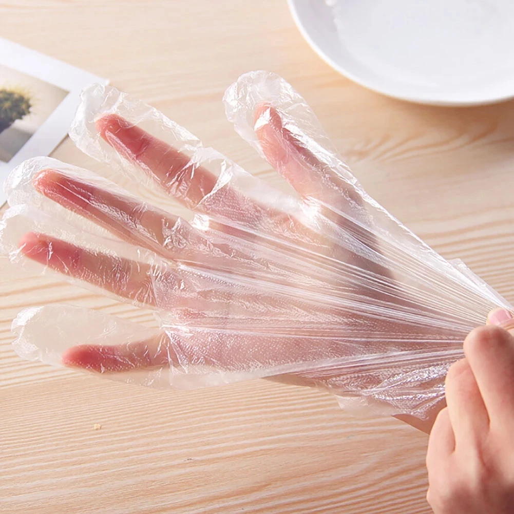 Food Safety Protective Transparent Compostable Disposable PE Gloves Cleaning HDPE Gloves Plastic Polyethylene Gloves