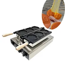 Commercial Round Waffle Maker Coin Waffle Maker Machine Halloween Waffle Making Machine Tower and 10 Cent Korean Opera Snack