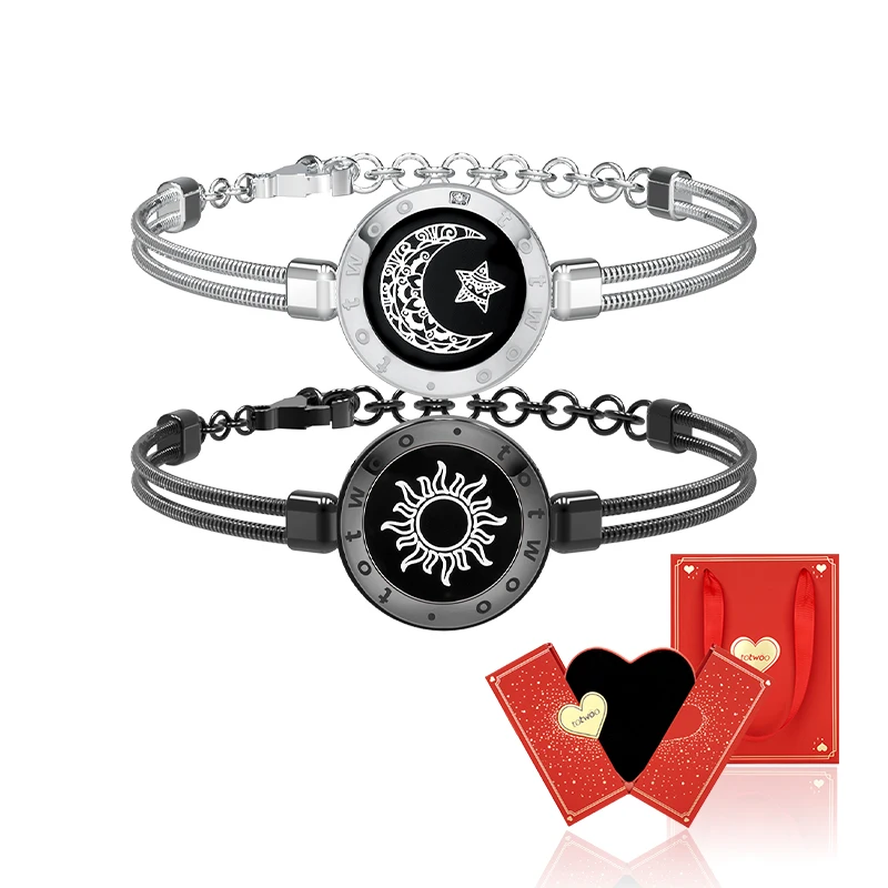 Totwoo Smart Sun & Moon Long Distance Touch Bracelets for Couples