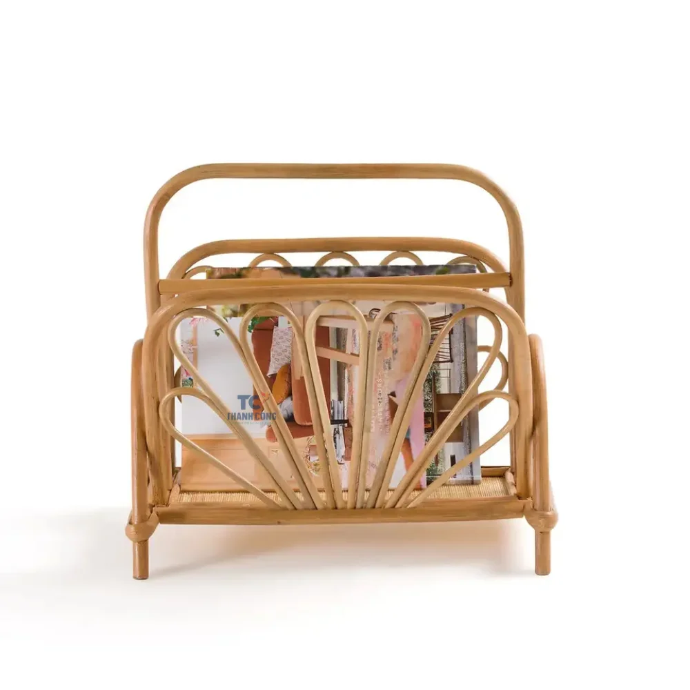 Журнальный стеллаж из натурального ротанга деревянная Северная газетная корзина для газет оптовая