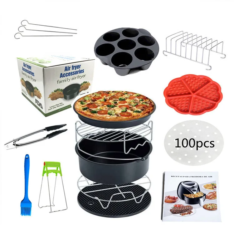 Air Fryer Accessories 6 Inch Cake Barrel Pizza Pan Fit For All 3.2qt - 5.8  Qt Standard Deep Fryers