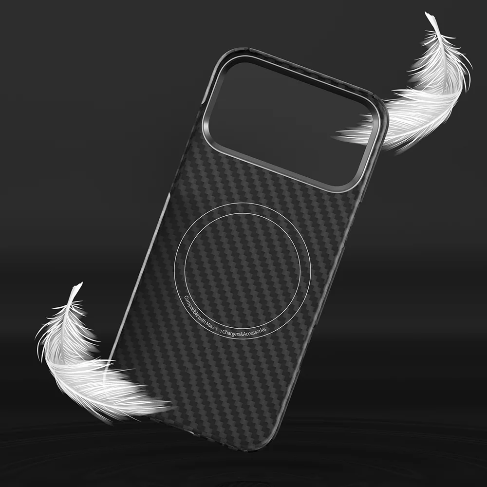 product luxury anti drop anti fingerprint kevlar carbon fiber aramid fiber magnetic mobile phone cover case for iphone 17 pro max 16 pro-7