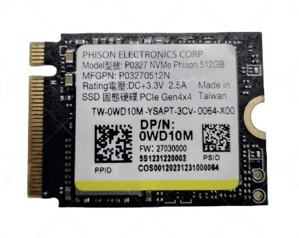 Phison P0327 NVMe 512GB SSD, 701-800MB/s Read/Write Speed, Ideal