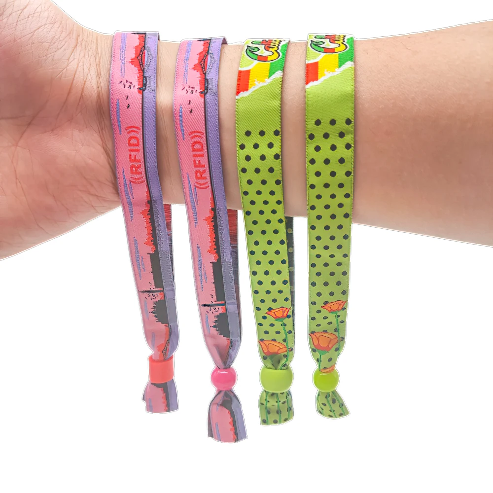 Hot Sales One Time Use Giveaway Customized with Barrel Locks for Concerts Events Club School Satin Fabric Wristbands