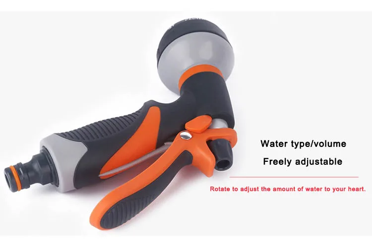 Household 8-function garden watering and car washing water gun Wholesale 8-function glue coated adjustable water spray gun Car w