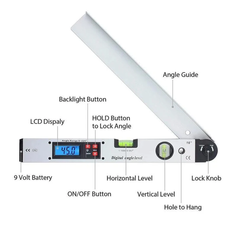 precisione gradi bolla livello digitale goniometro righello goniometro  goniometro con doppio inclinometro per livella