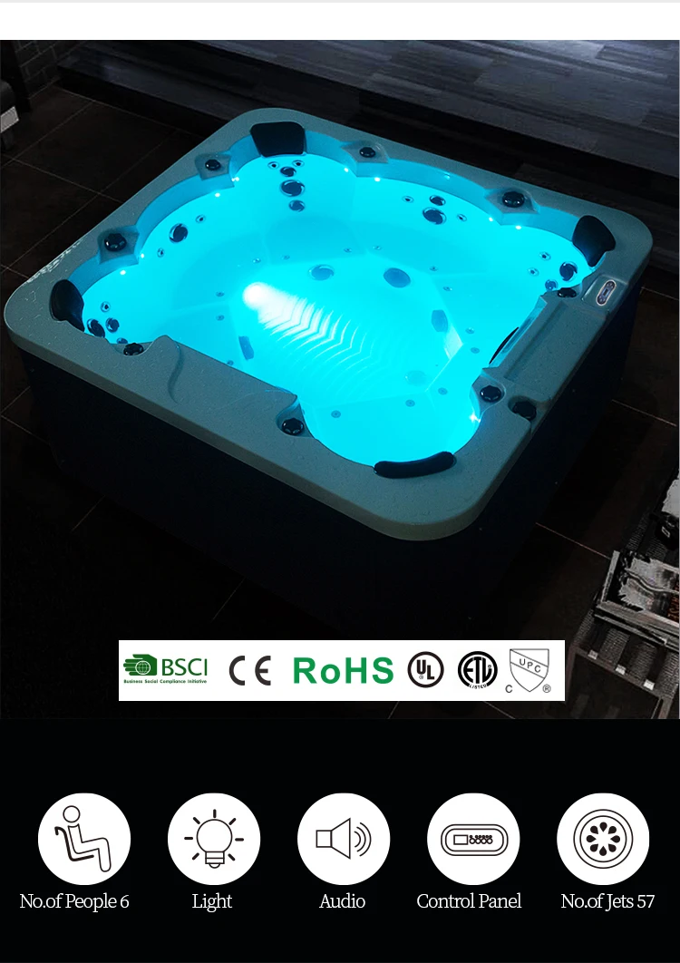 Acrylic Hot Tub For Sale Cheap Outdoor Spa Jacuzzis 6 Person Plug And