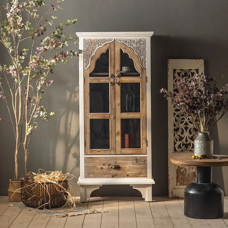 Антикварные художественные декоративные шкафы дверные Угловые ящики винтажные кедровые для