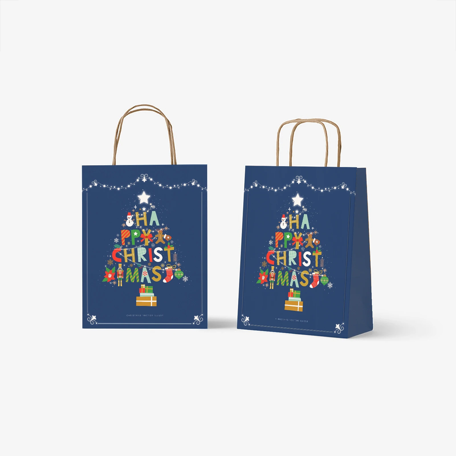 Kraft Gift Bags | Lipack Cheap Kraft Christmas Retail Shopping Bags Gift Packaging Christmas Boxes With Bag