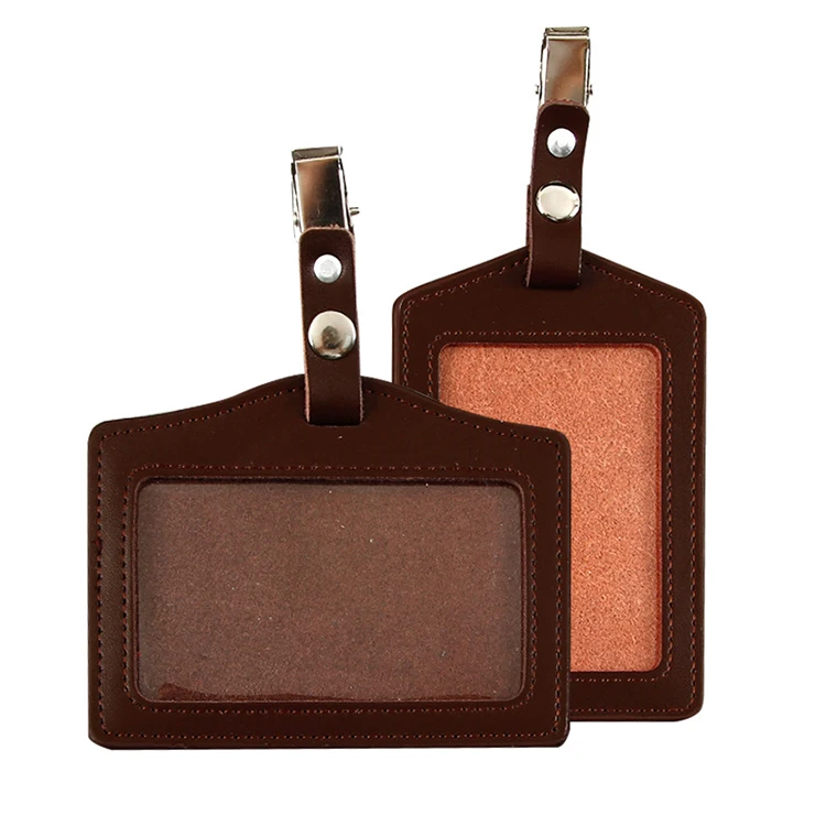 Wholesale Vertical and Horizontal PU Leather ID Card Holder Badge Holder ID card,10 Pieces