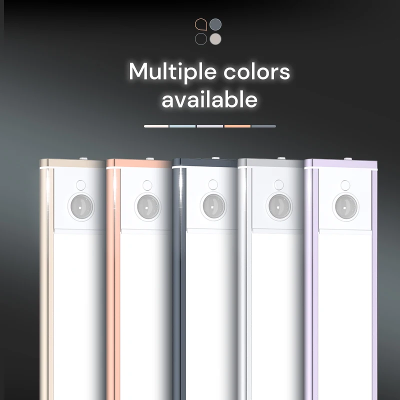 Smart Motion Sensor Night Light Battery Operated Wall Lights Wireless Rechargeable Led Magnetic Cabinet Light for Kitchen Closet