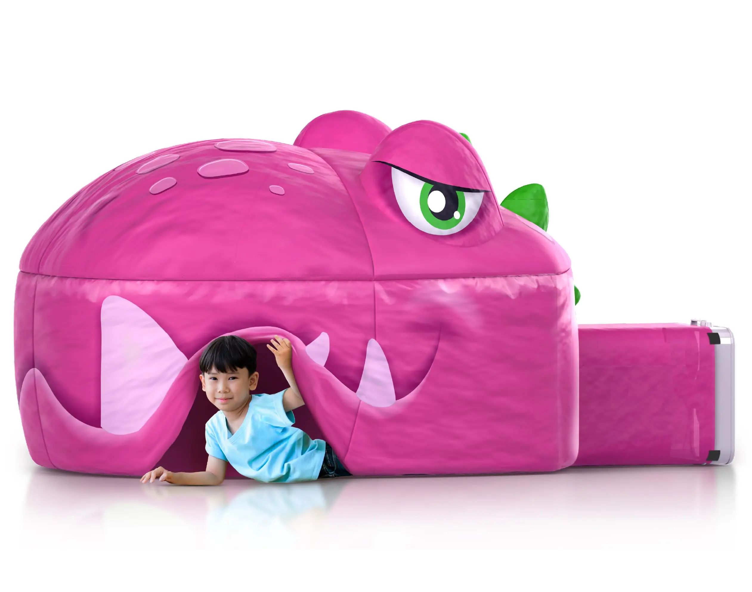 3-8 Ages Birthday Gift 30 Seconds Setup Fort Building Children Kid Play Tent Air Tent Blow up Inflatable Dinosaur Tent