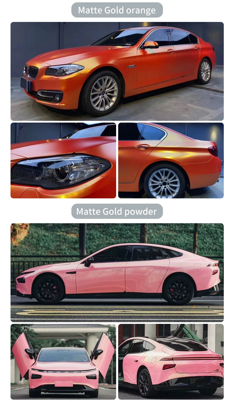 Car Wrap Vinyl Candy High Glossy Vinyl Film Gold Color Car Cover