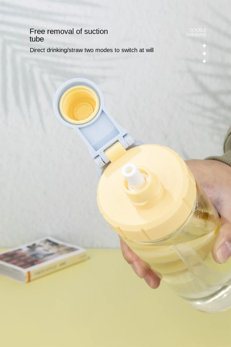 Custom Logo 750ml Colorful Transparent Portable Plastic Sports Water Bottle Bottles With Handle