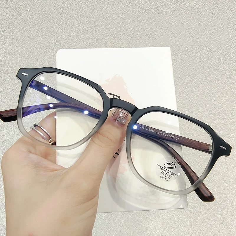 Retro Square Glasses Frame Men Anti Blue Light Women Fashion
