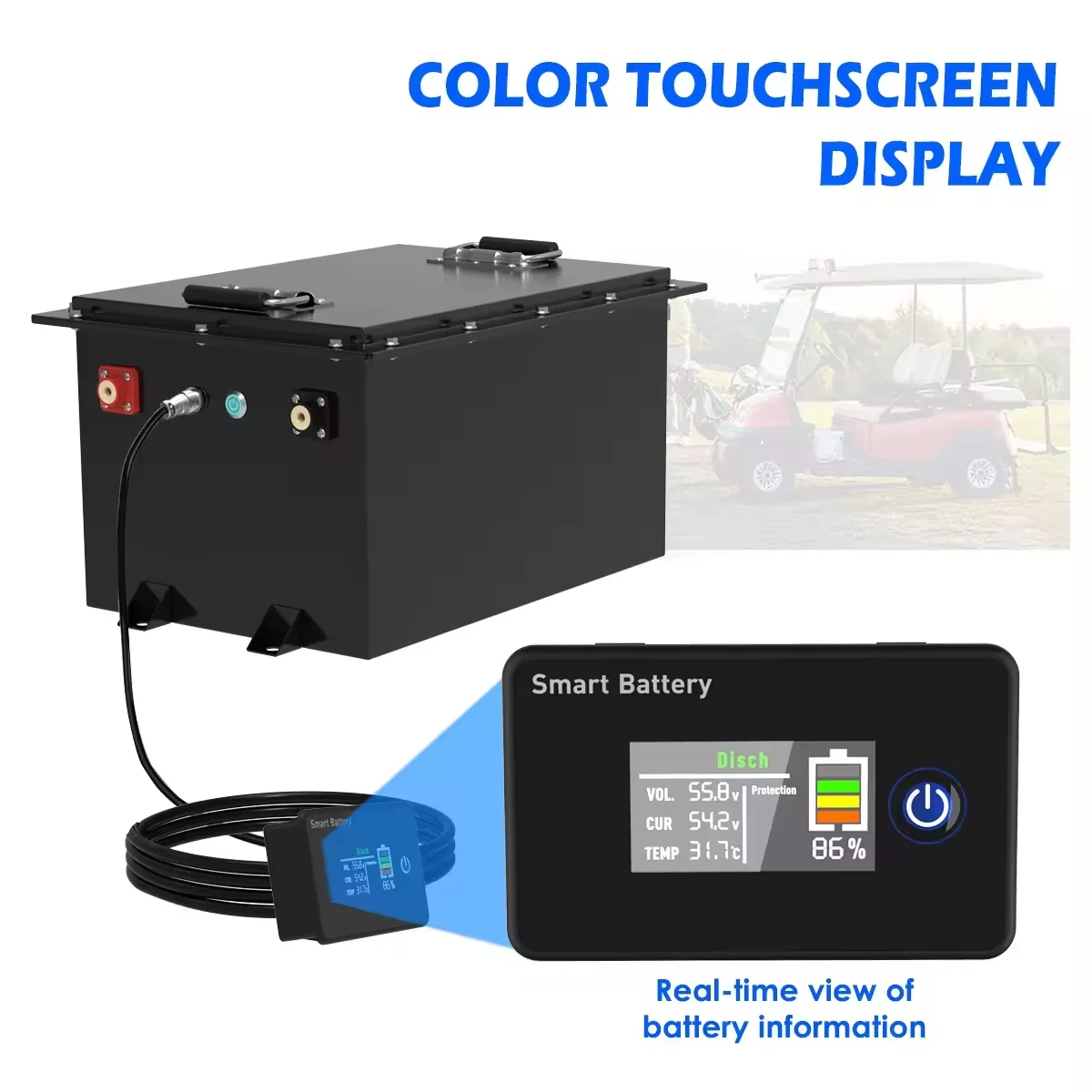 Custom Lifepo4 Lithium Ion Battery Pack 72V 105Ah with Smart BMS for Electric Golf Carts