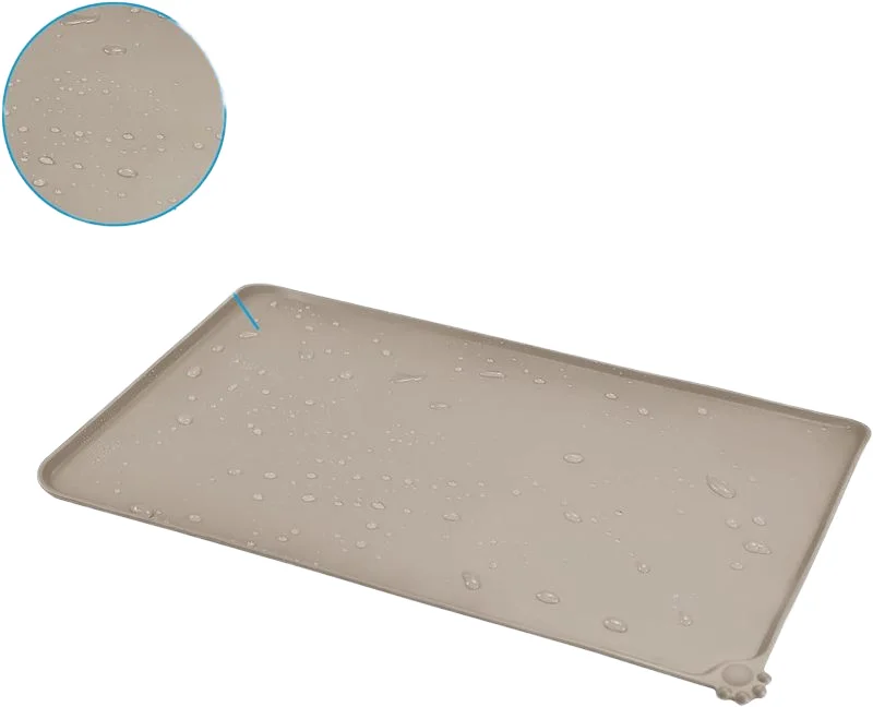 Waterproof Non-Slip Silicone Pet Food Bowl Mat Silicone Pet Feeding Mat Placemat Tray for for Dog Cat