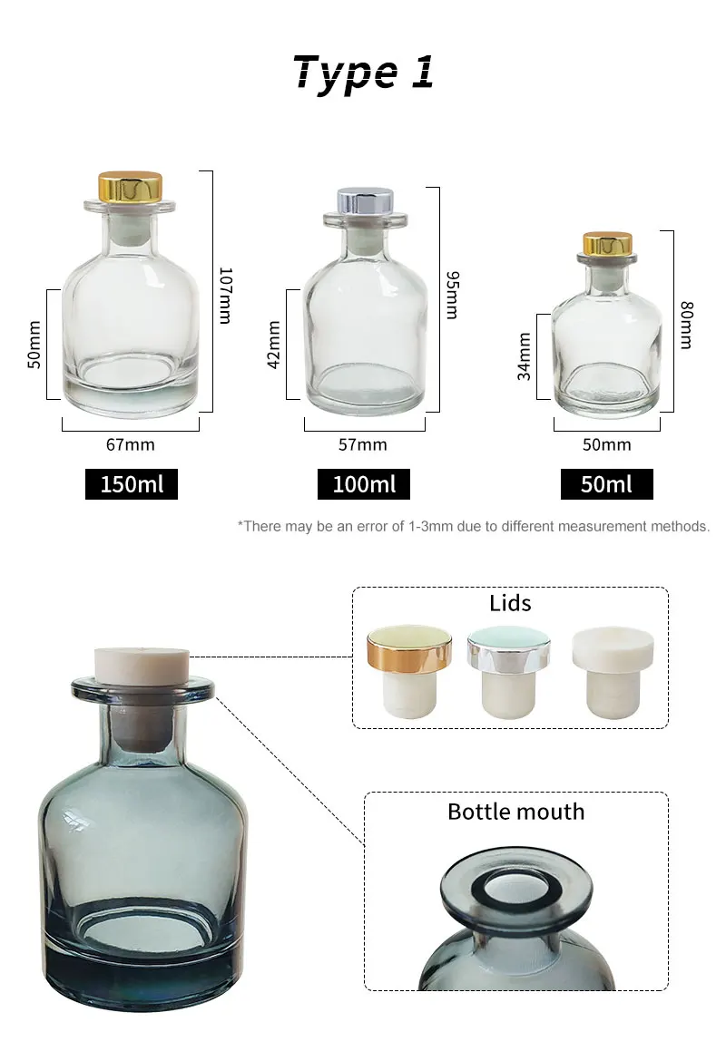 amber empty glass reed diffuser bottle luxury packaging-2