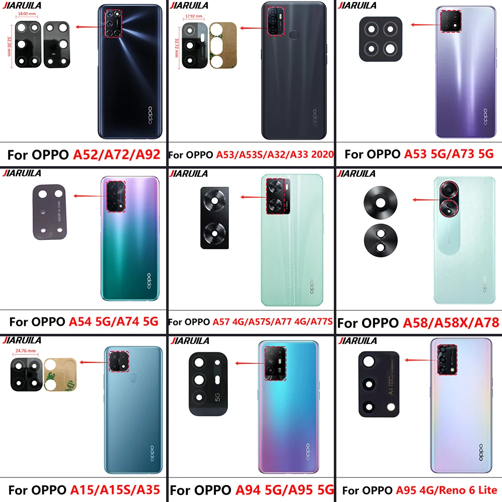 Lot De 5 Lentilles Caméra Arrière Pour OPPO A57s CPH2385 Noir - Neuf En Emballage, Marque GLOBALSTOCK