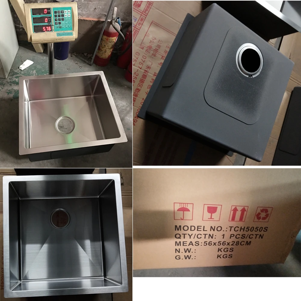 Waterfall Kitchen Sink Single Bowl Stainless Steel Kitchen Sink Sets With Flying Rainfall Faucet