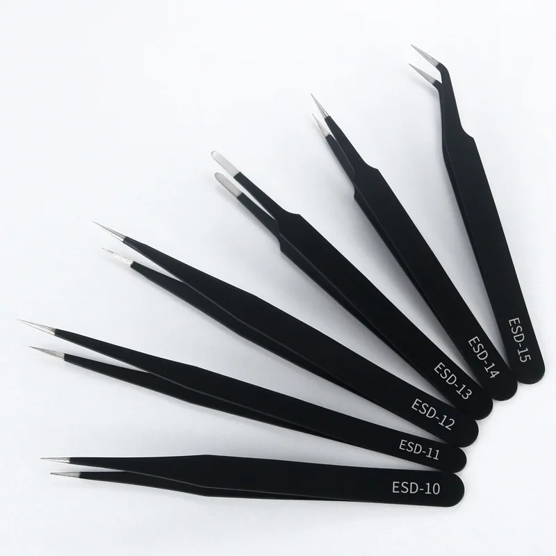 Stainless steel black hand account pointed tweezers