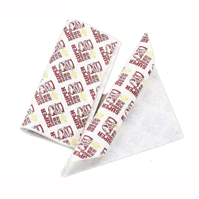 Custom food wrapping paper printed eco friendly greaseproof paper for food
