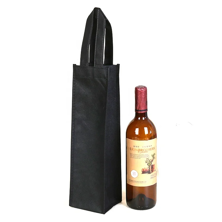 Wholesale Wine Bag Custom Logo Reusable Non Woven Single Wine Tote Bag with  Handles From m.