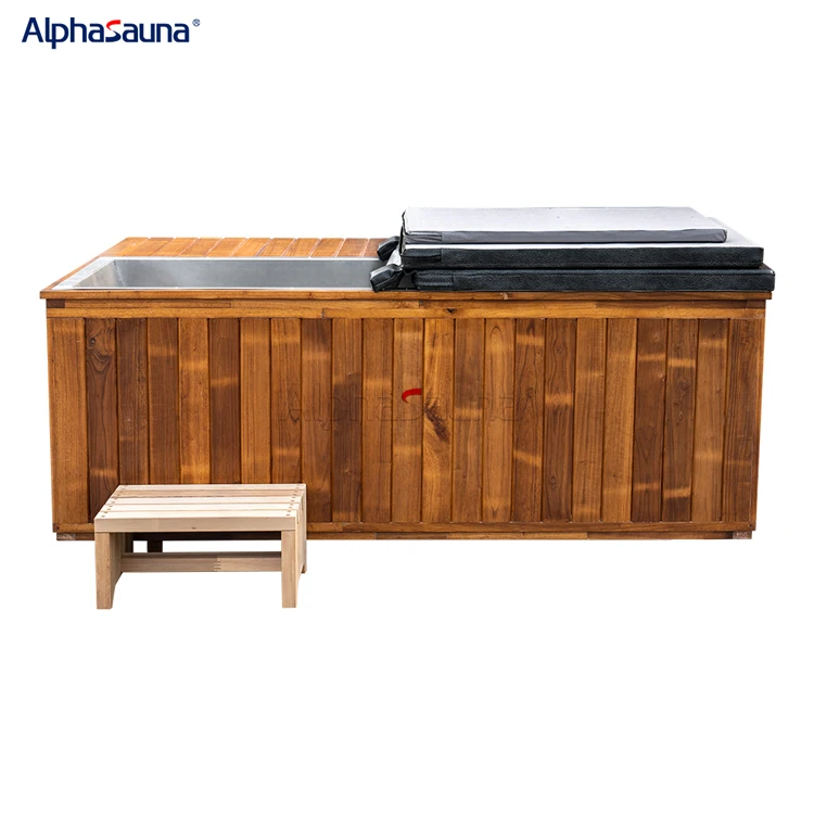 Alphasauna Wooden Outdoor Cold Plunge Tub Set And System Indoor