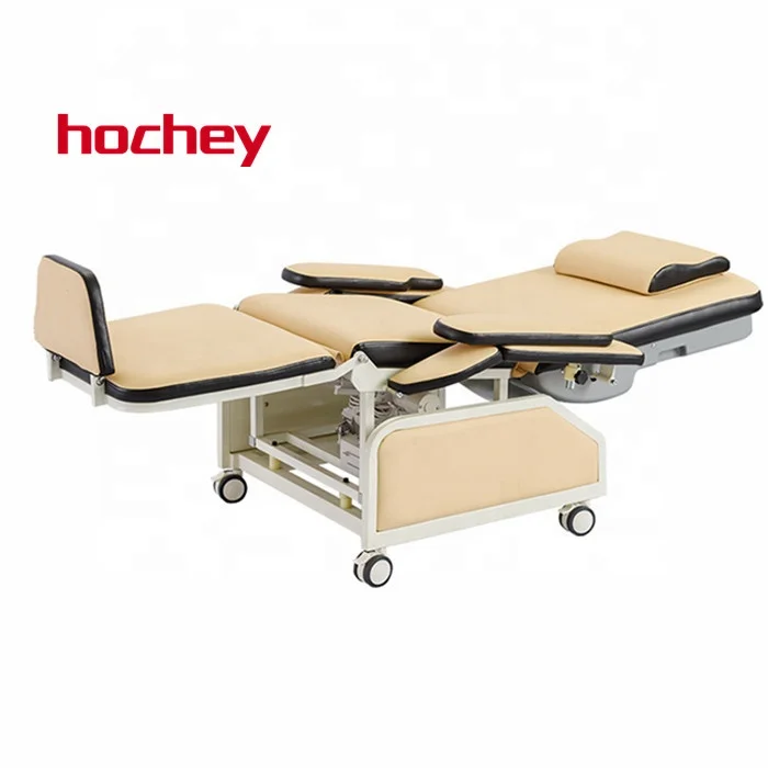 Hochey медицинский кожаный Металлический Стальной химиотерапевтический донор для переливания крови Электрический диализный стул