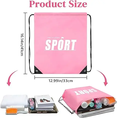 Large Capacity Reusable Drawstring Backpack with Custom Logo Heavy Duty Gym Sports Travel Bag for Swimming Beach Use manufacture