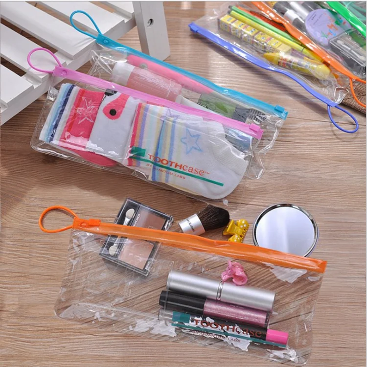 Clear PVC Toothpaste Case Portable PVC Plastic Ziplock Toothbrush Bag