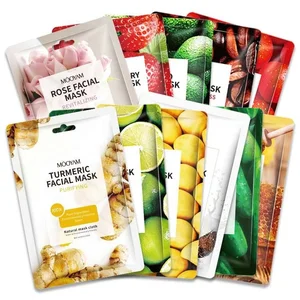 Sheet Face Mask Moisturizing Oil Control Organic Vegan Fruit Mask Whitening Skin Shrink Pores Korean Facial Mask Cosmetics