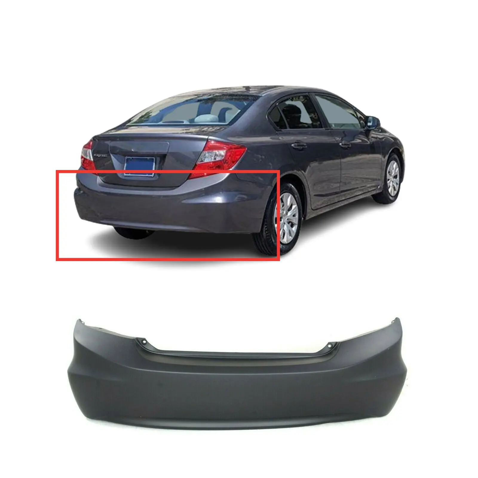 OEM auto parts replacement aftermarket rear bumper cover for honda civic 2012 Sedan DX EX GX HF Hybrid LX