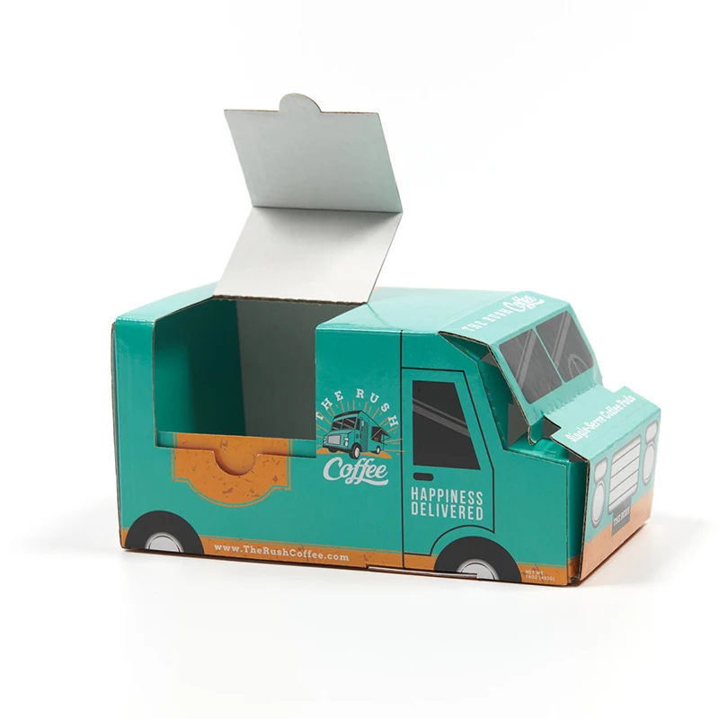 Fancy New Custom Logo Bus Shape Creative Box New Product  Colored Cardboard Corrugated Folding Wholesale Car Gift Packaging Box