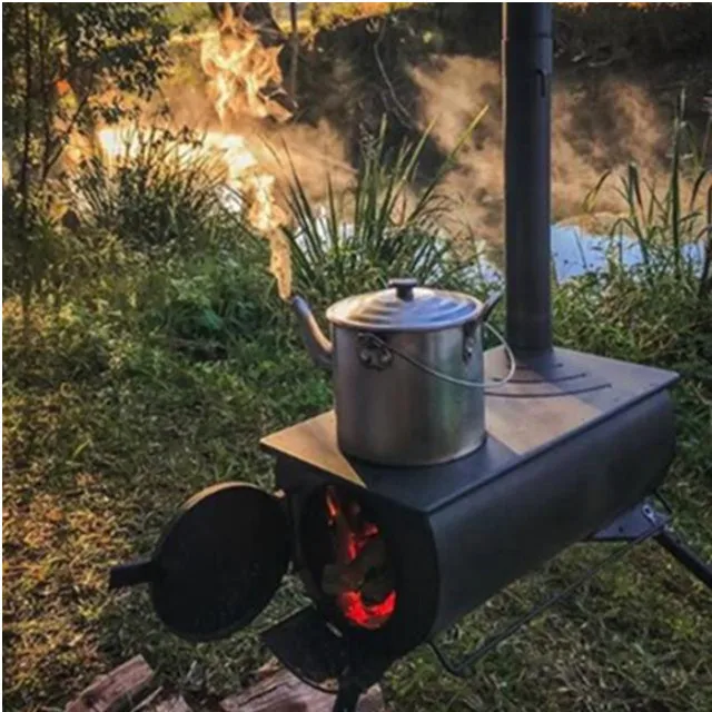 Poêle à Bois De Camping HaTur – Acier Carbone, Démontable, Avec Tuyau 740 Mm, Ventilateur, Pour Tente Et Cuisine Outdoor