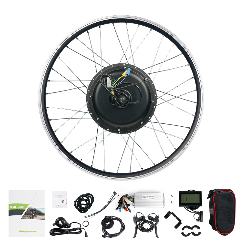 1500w Ebike Ebike Conversion Kit Voiture Electrique 24 20 Inch Front