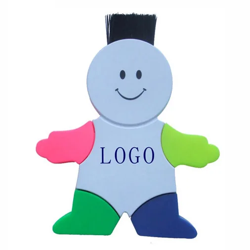 Custom 4 In 1 Smile Face Highlighter Pen With Brush Buy Custom Smile Face Highlighter Pen,4 In