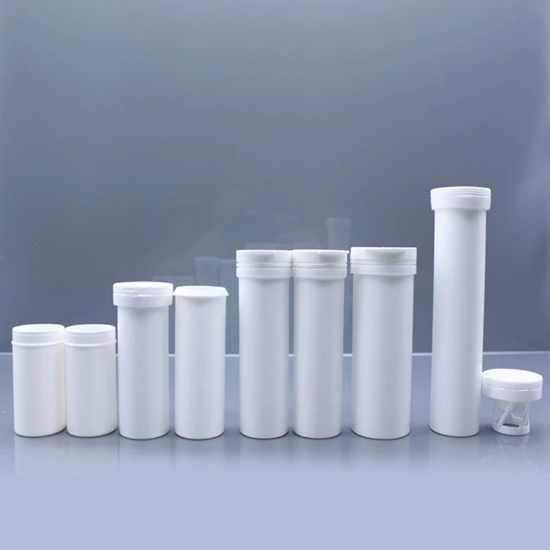 Effervescent Tablet Vitamin C Tablet Tube With Desiccant Stopper Plastic Straight Effervescent Tablet Bottle