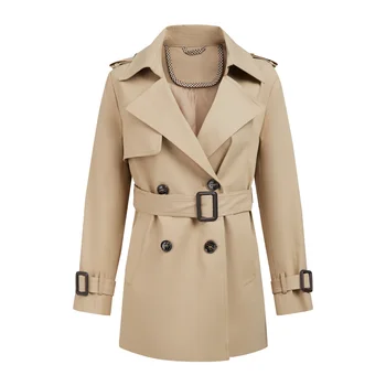 New Design Professional New Fashion Ladies British Trend Double-Breasted Trench Coat WomenWholesale customization