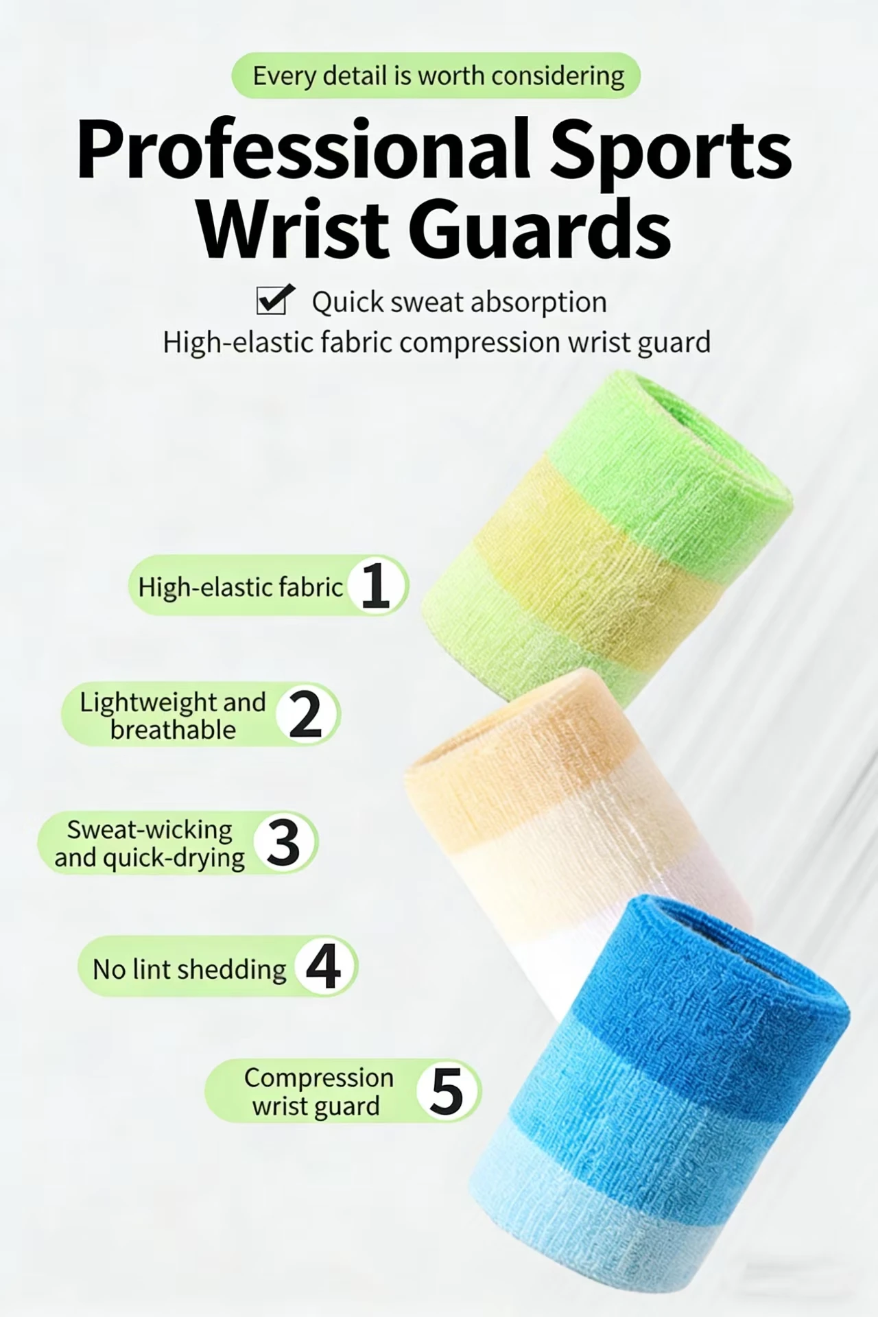 Custom Wristband & Towel for Badminton Basketball Running-Sweat Absorbing Wrist Guard preview 6