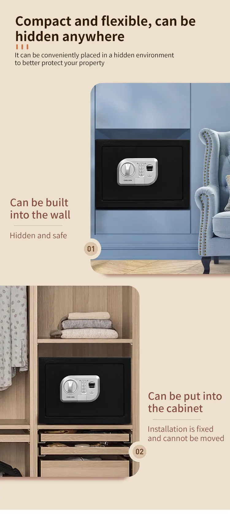 CEQSAFE Hot-selling Small Home Office Safe Mini Deposit Box for Hotel details