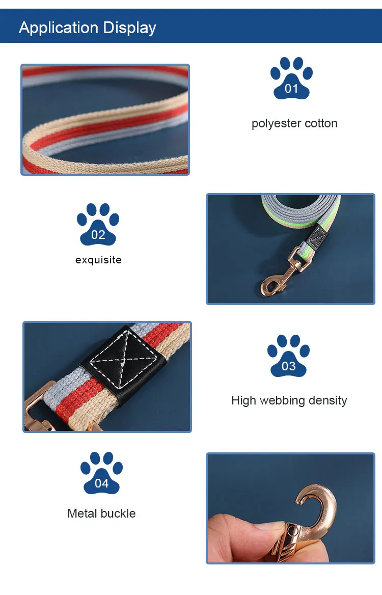 High Quality Pet Products Dog Rope Leash Canvas Thickened And Extended