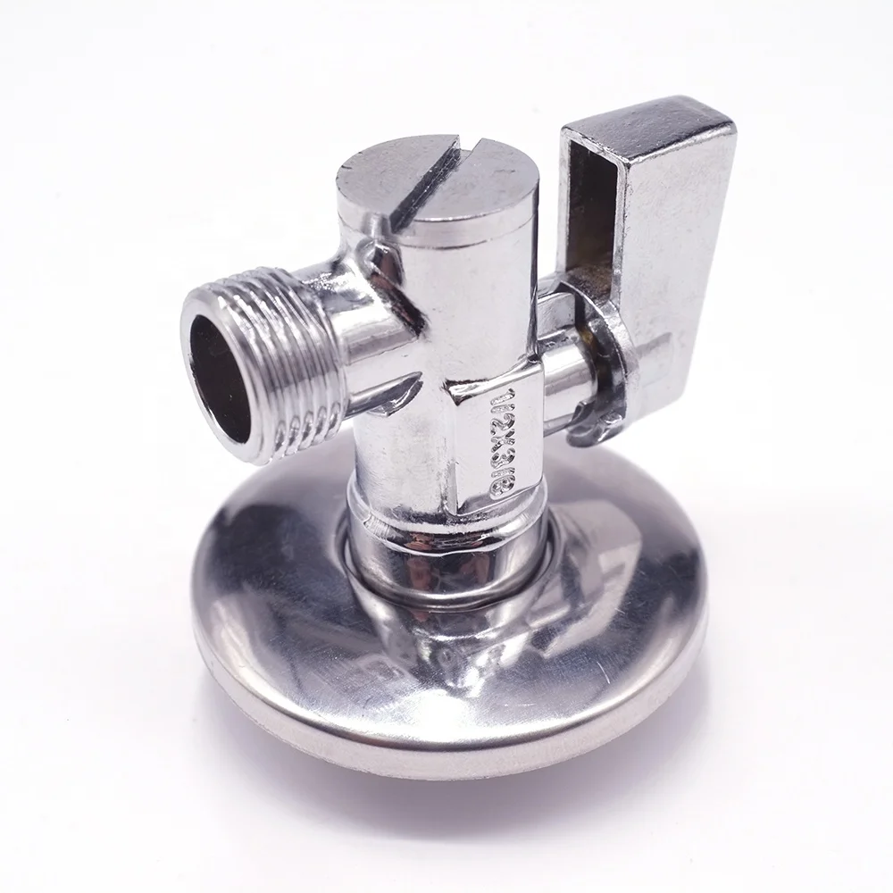 Abs or zinc handle polishing hot forged chrome plated brass angle valve with filter