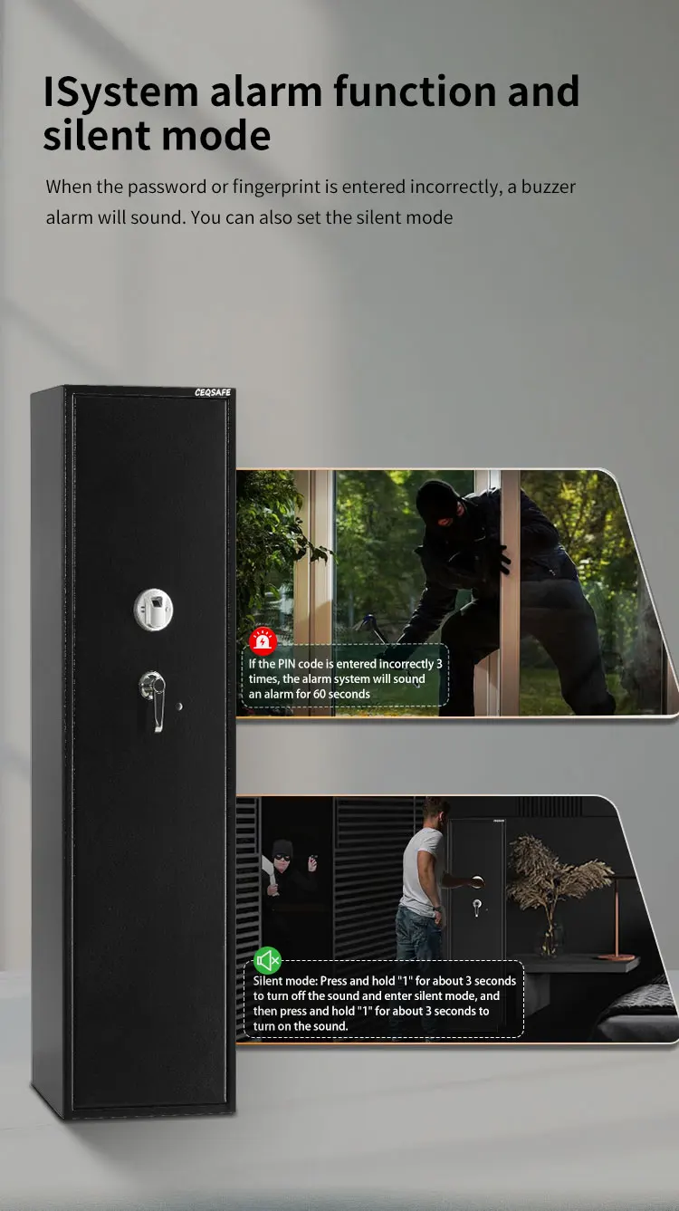 CEQSAFE American New Style Fireproof Storage Boxes Metal Biometric Gun Safe Cabinet for Sale details