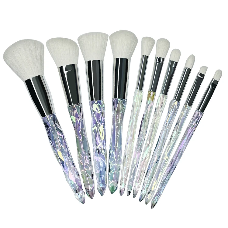 10pcs Diamond Bling Makeup Brushes Manufacturer Private Label Crystal Make Up Brush Set