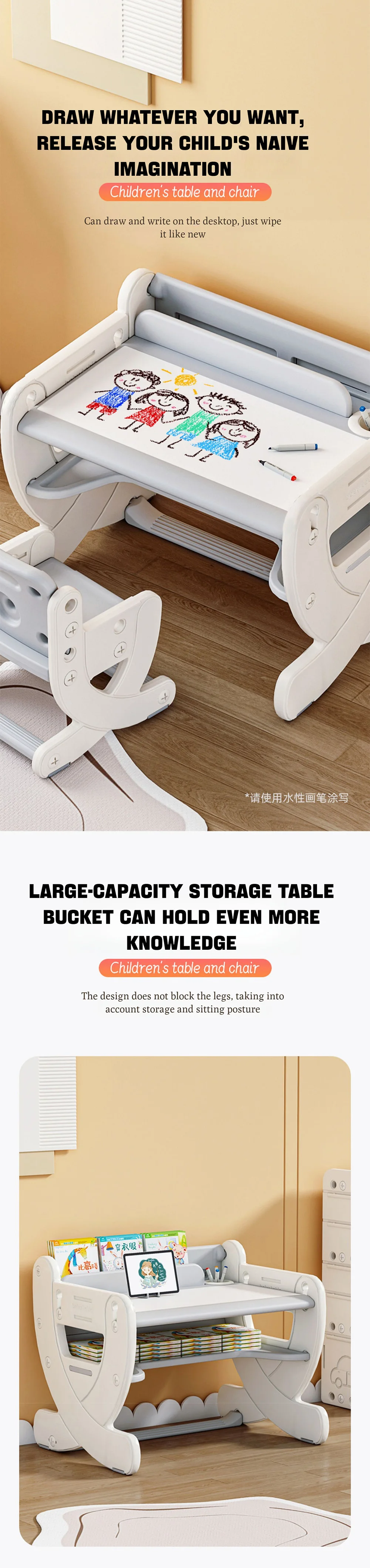 Big Size Baby Table And Chair Kid Daycare Furniture Set Learning Tables