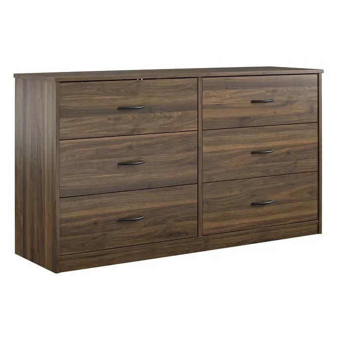 Dresser for Bedroom 6 Drawer Wood Dresser, Large Fluted Dresser With Wide  Drawers , Large Chest of Drawers for Living Room