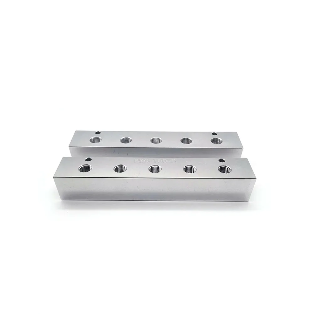 High Precision CNC Machining Metal Parts  Custom Anodized Aluminum 6061  Blocks  with Threaded Holes