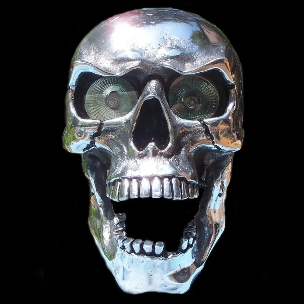 Mode Halloween LED Motorfiets Hars Schedel Koplamp Motor Groot Dimlicht Lamp Voor Halloween Schedel Hoofd Decoratie