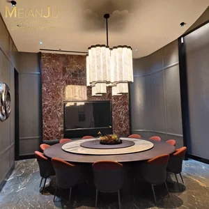 Zhongshan Customizable Multi-Color LED Pendant Light Ceiling Lamp Premium Stainless Steel Veined Marble Chandelier Hotel 5-Year